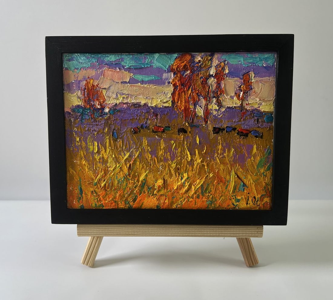 Oil painting Night on the field Oleksiy Ivanyuk: Title: Oil painting Night on the field Oleksiy Ivanyuk Description: No.AAA5578The Oil painting Canvas titled "Night on the field" unfolds like a vivid tapestry of colors and emotions, capturing the