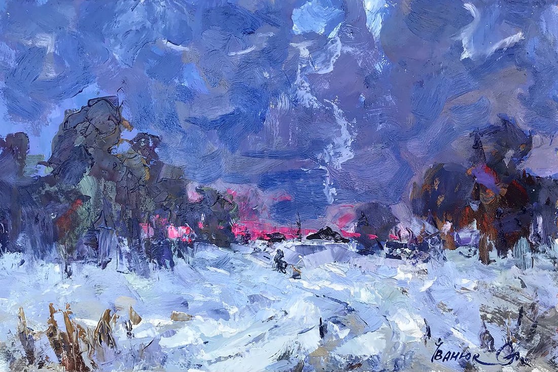 Oil painting Snowy distance Kalenyuk Alex (1 of 5)