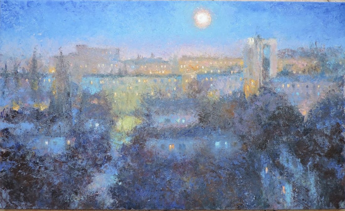 Oil painting The night that Procach Olesia: Title: Oil painting The night that Procach Olesia Description: Procach 61 *** ABOUT THIS PAINTING *** * TITLE: "The night that ..." * ARTISTS: Procach Olesia * SIZE: 60x100 cm/'23.62x39.37