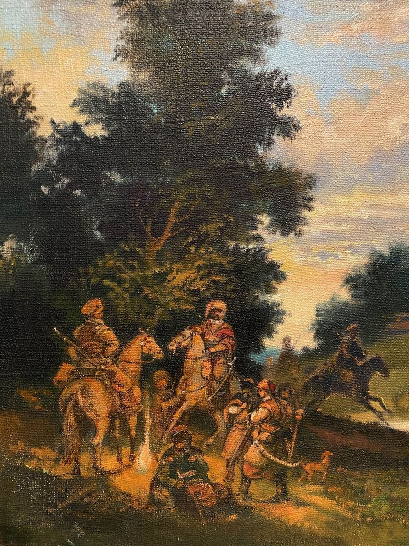 Oil painting Cossacks at the monastery Litvinov Oleg Arkad'yevich x Alexander Arkadievich Litvinov - 2