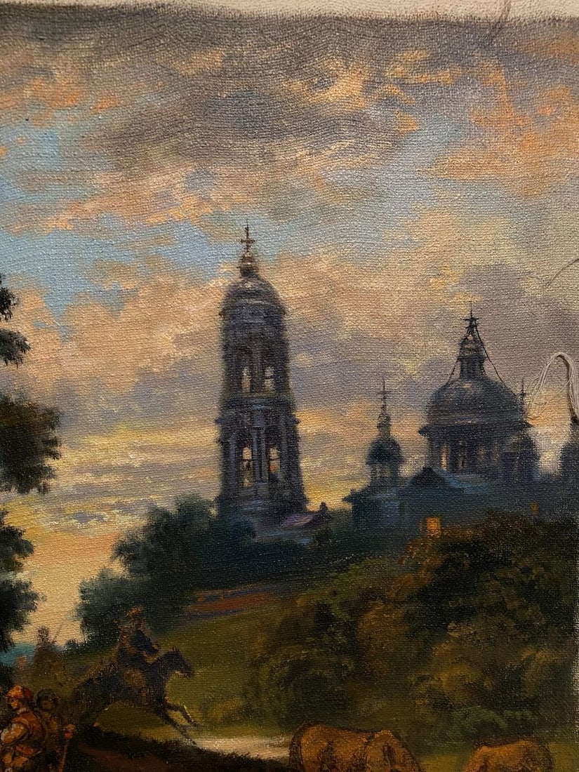 Oil painting Cossacks at the monastery Litvinov Oleg Arkad'yevich x Alexander Arkadievich Litvinov - 5