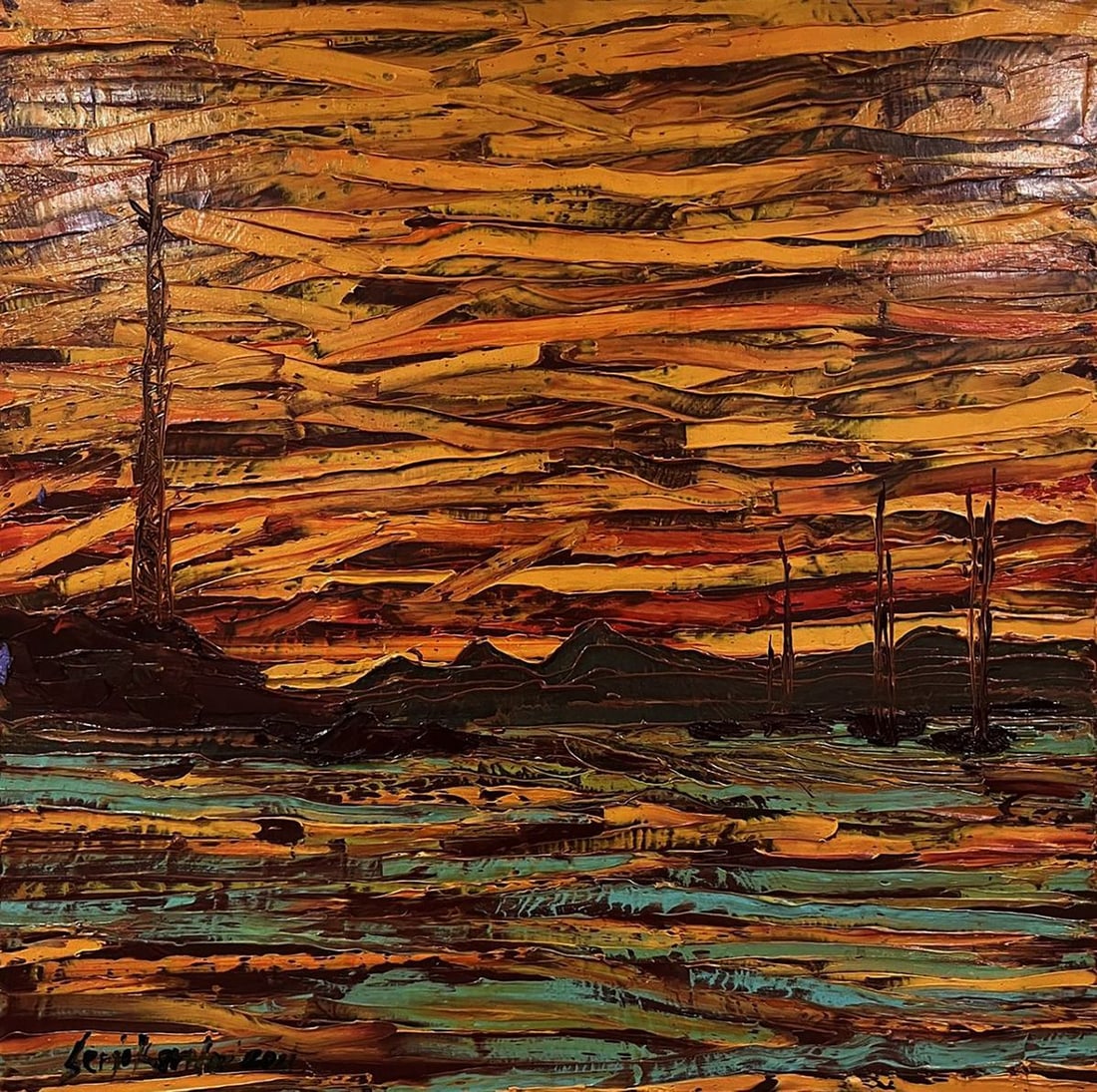 Oil painting Reflexo Serhiy Kovalev: Title: Oil painting Reflexo Serhiy Kovalev Description: No.Galler 233 *** ABOUT THIS PAINTING *** * TITLE: "Reflexo" * ARTISTS: Serhiy Kovalev * SIZE: 60x60 cm/'23.62x23.62 inches' * MEDIUM: oil, canv