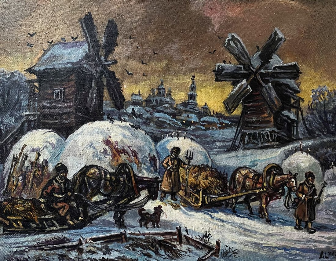 Oil painting Winter landscape Alexander Arkadievich Litvinov (1 of 10)