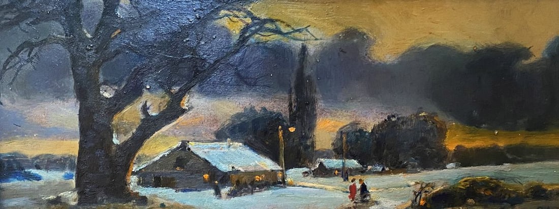 Oil painting Winter evening Litvinov Oleg Arkad'yevich (1 of 7)