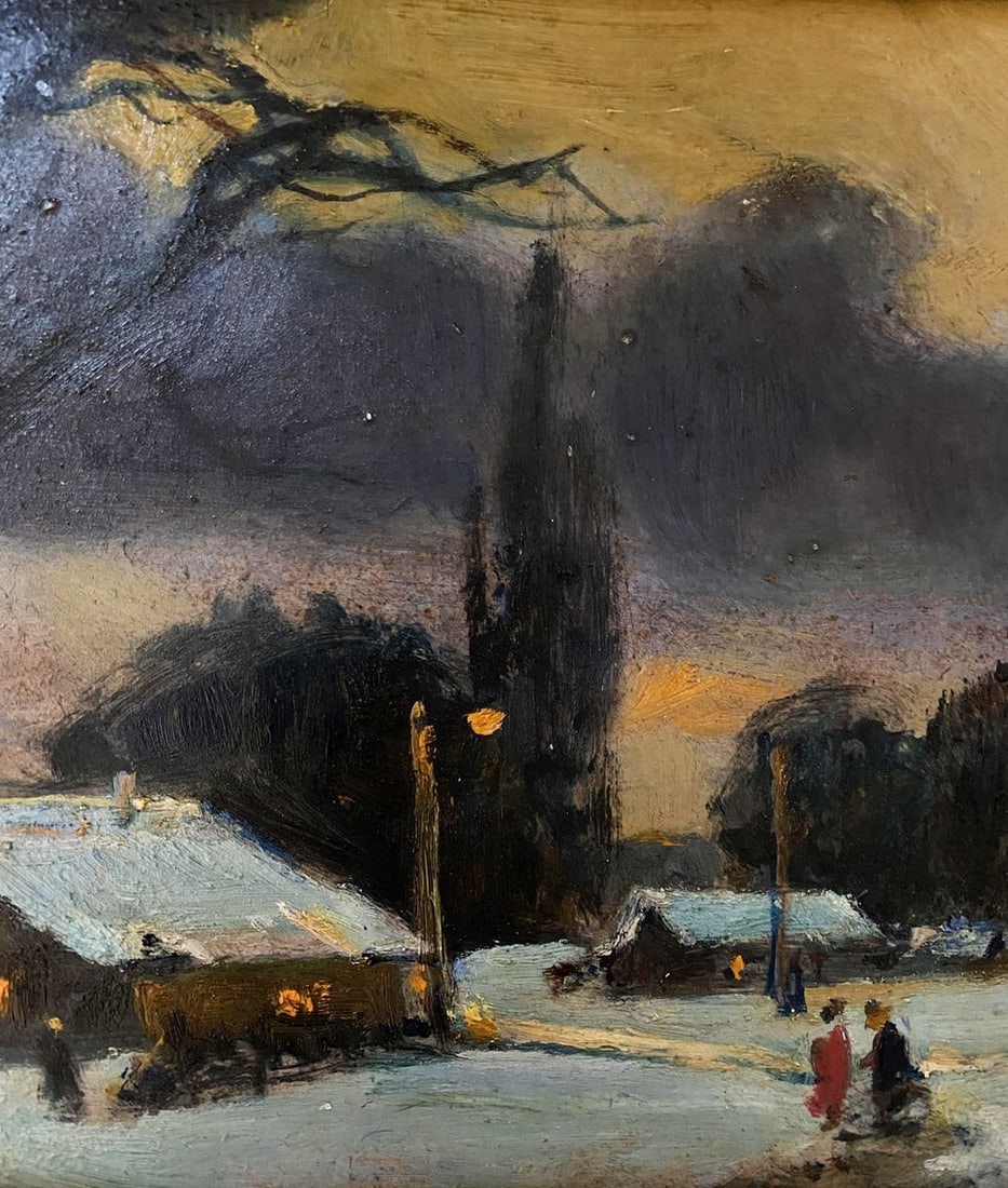 Oil painting Winter evening Litvinov Oleg Arkad'yevich - 4