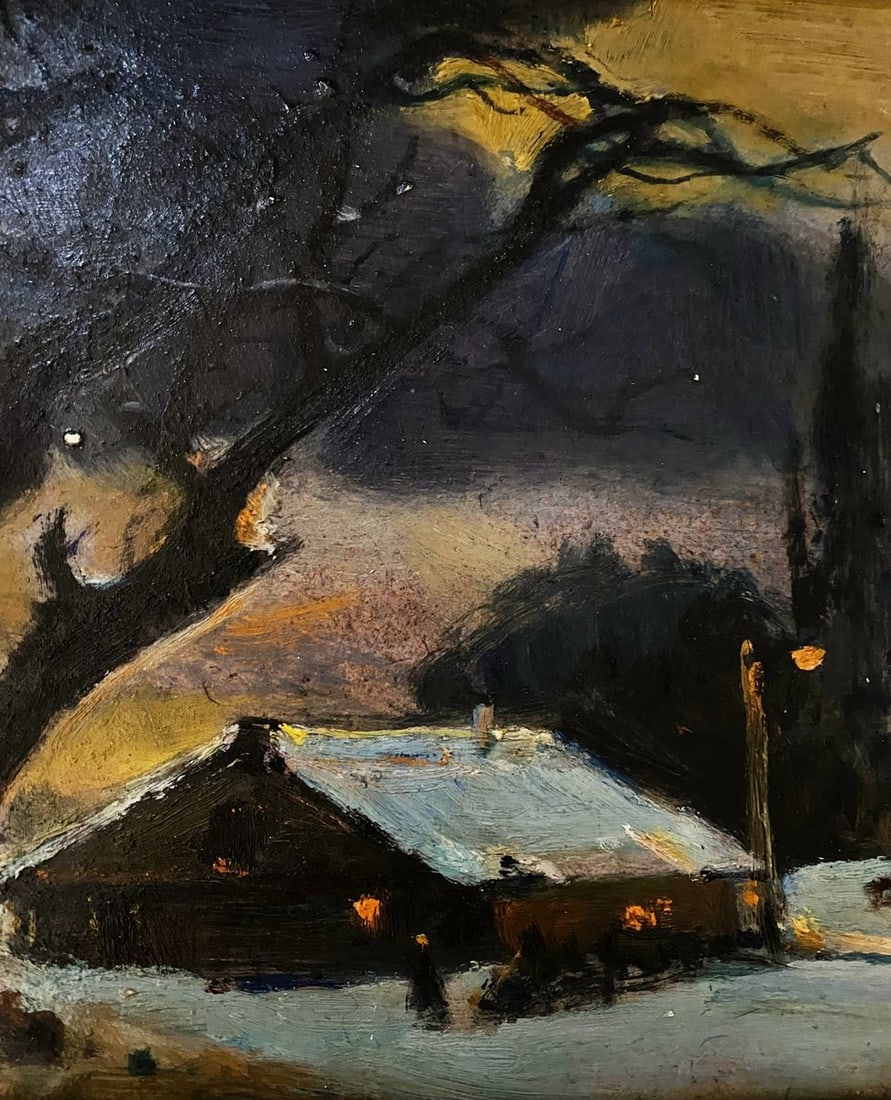 Oil painting Winter evening Litvinov Oleg Arkad'yevich - 5