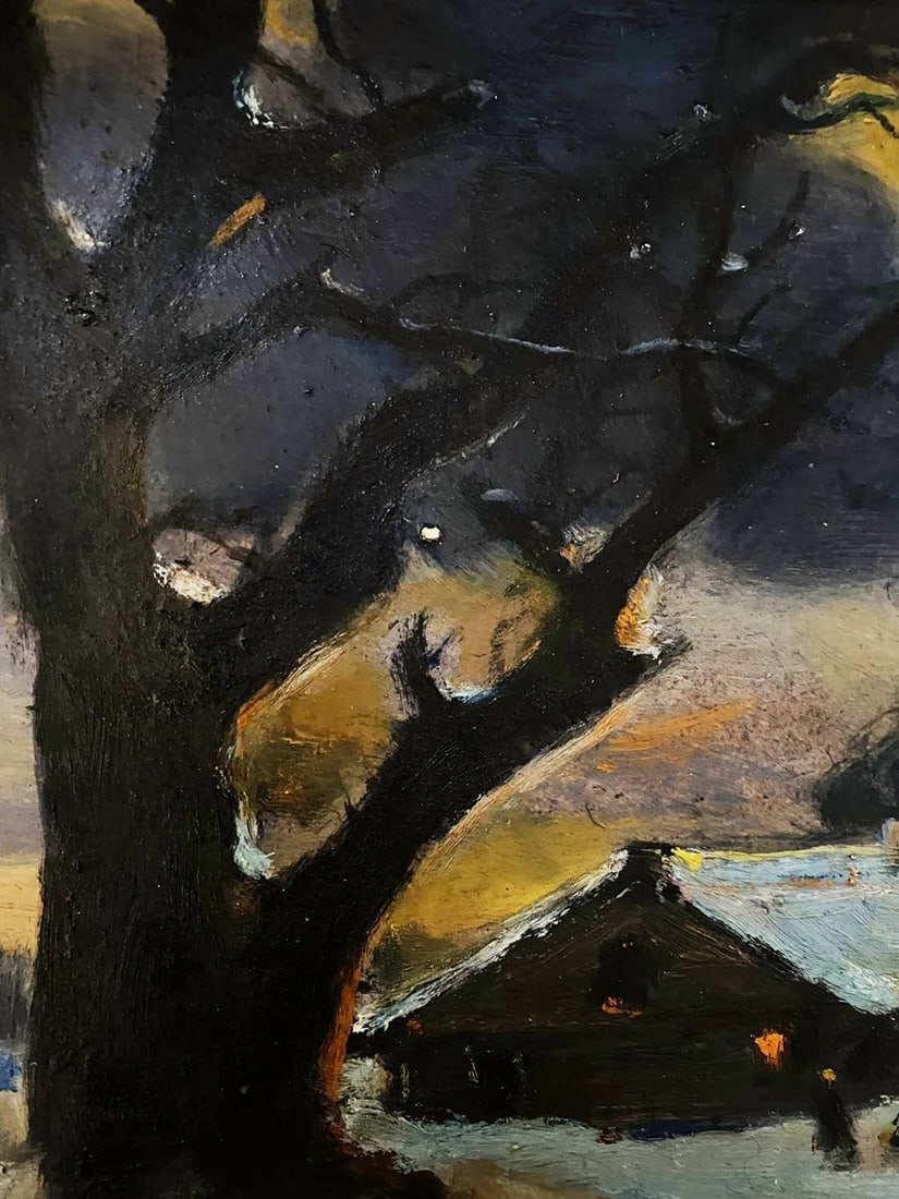 Oil painting Winter evening Litvinov Oleg Arkad'yevich - 6