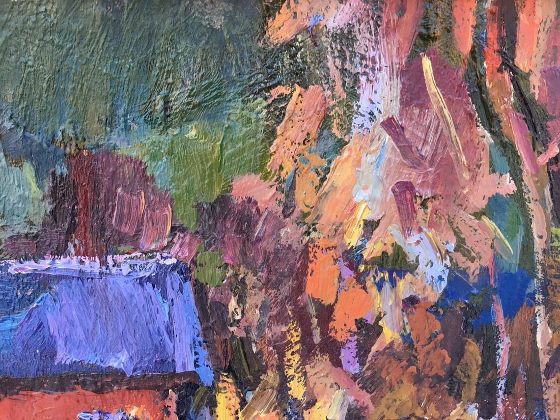 Winter evening oil painting - 8