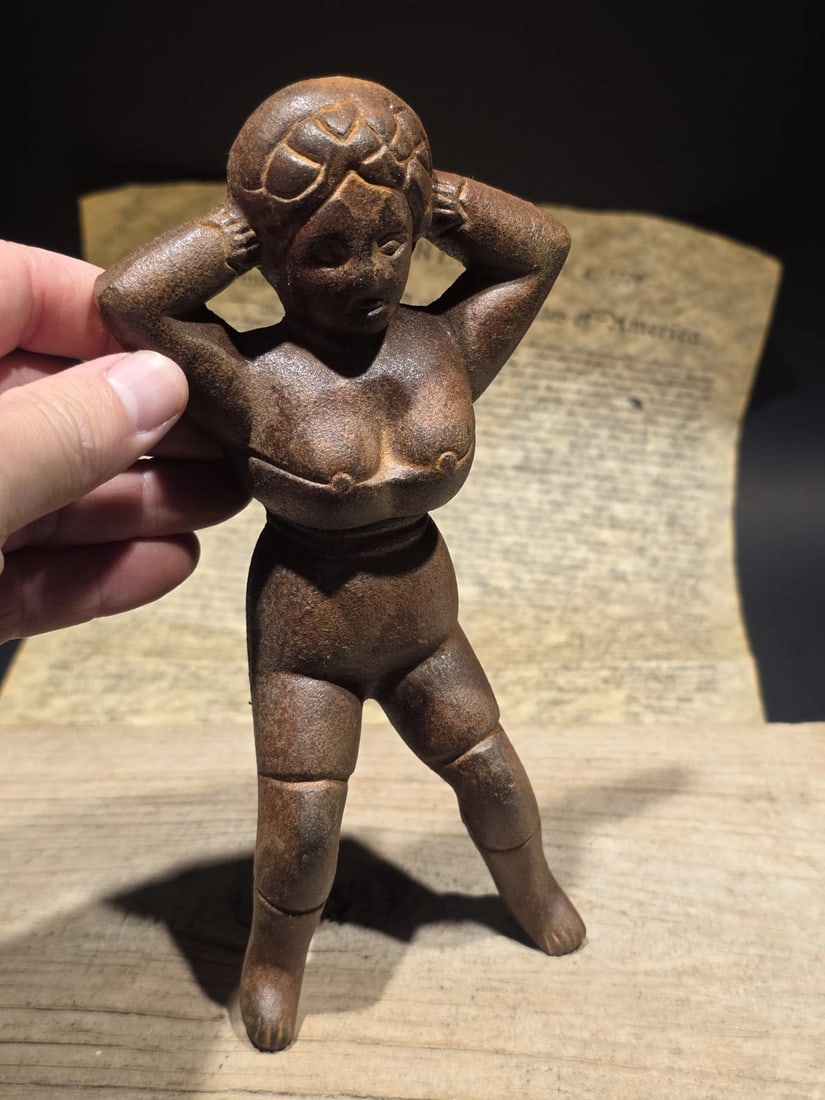 8.5" Cast Iron Figural Boot Jack Lady Boot Remover - 6