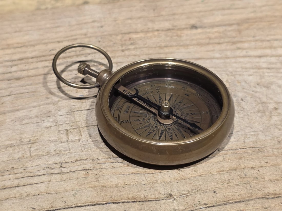 Solid Brass Pocket Compass - 11