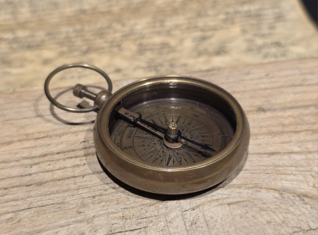 Solid Brass Pocket Compass - 2