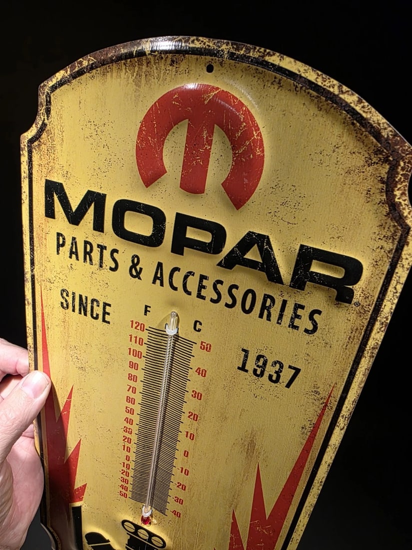 17.5 " Metal Vintage Style Mopar Thermometer Sign - 2