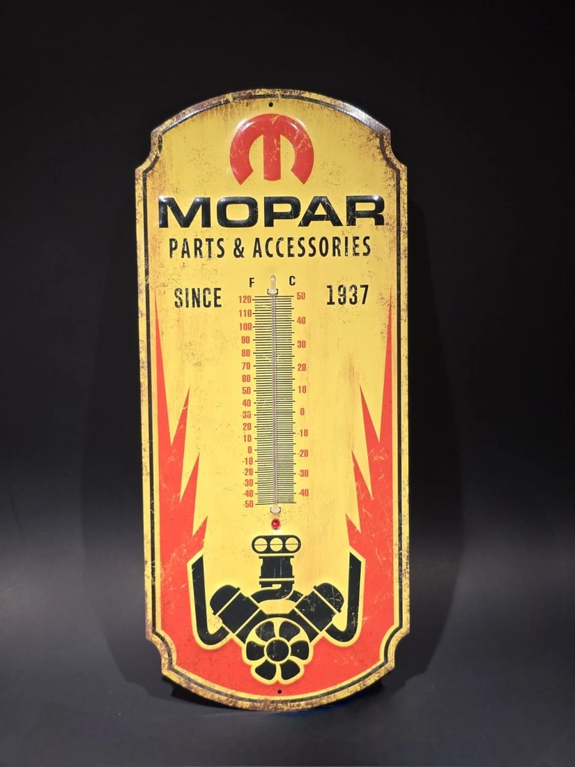 17.5 " Metal Vintage Style Mopar Thermometer Sign - 4