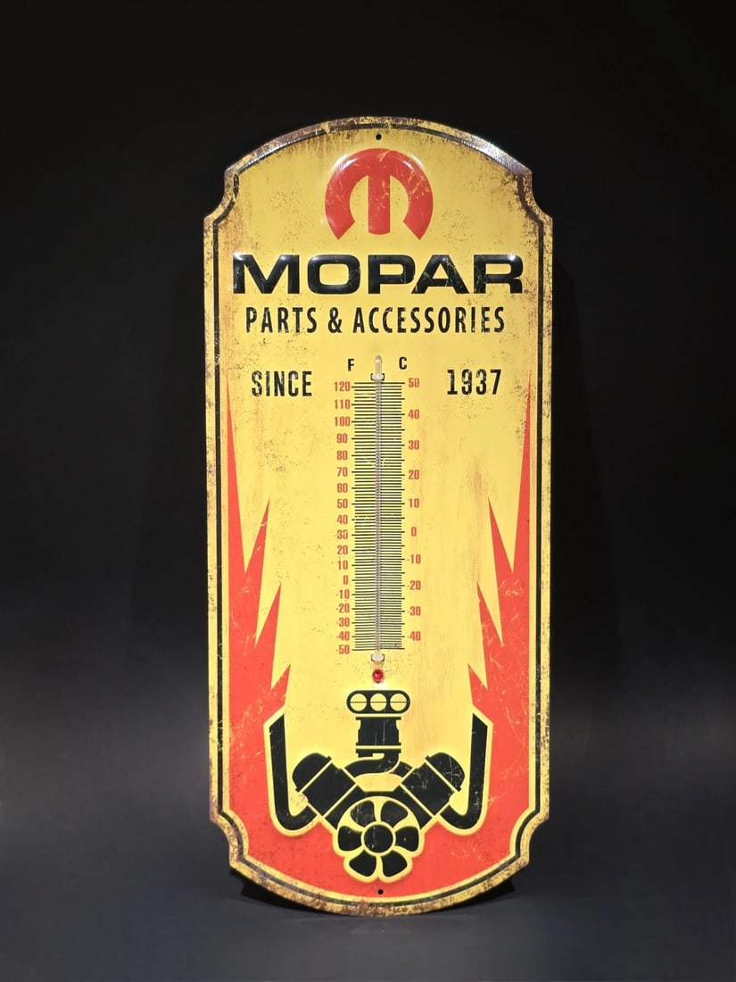 17.5 " Metal Vintage Style Mopar Thermometer Sign - 6