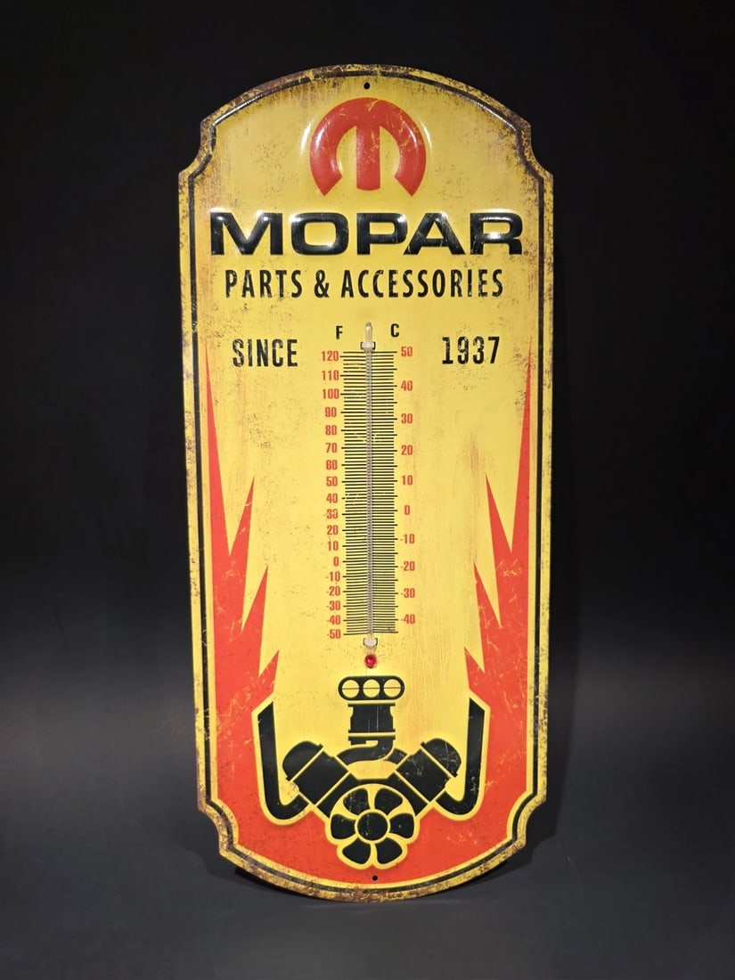 17.5 " Metal Vintage Style Mopar Thermometer Sign - 8