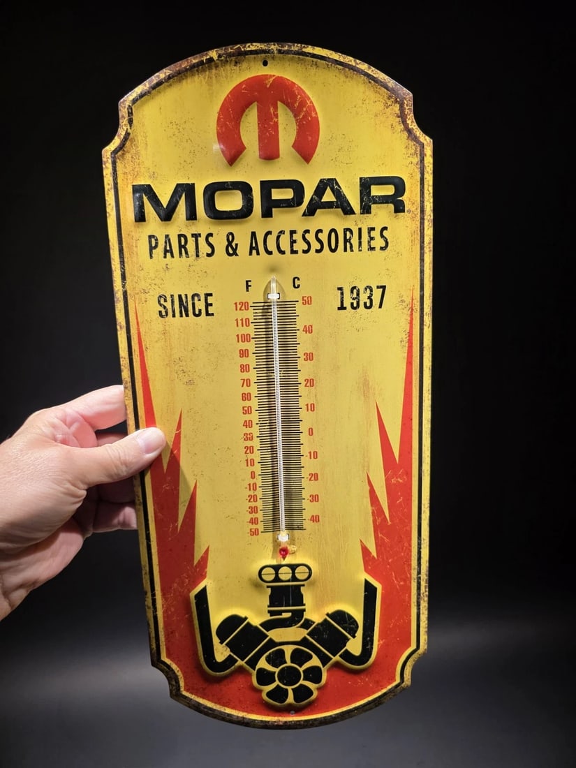 17.5 " Metal Vintage Style Mopar Thermometer Sign - 9