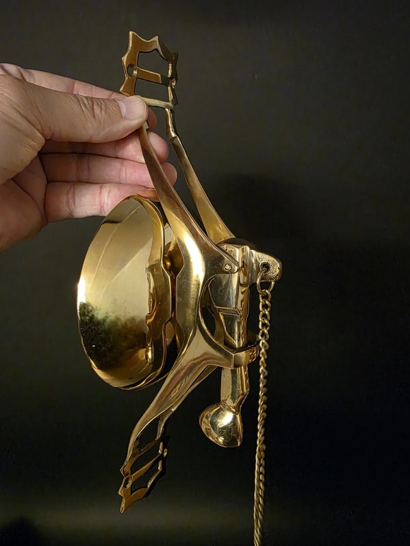 11" Wall Mount Brass Pull Chain Door Bell - 3