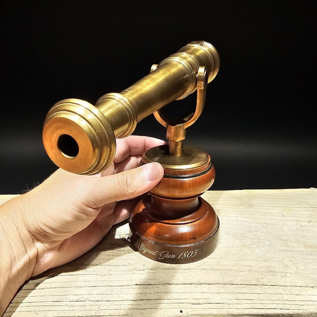 10" 1805 Brass Signal Cannon Model - 5