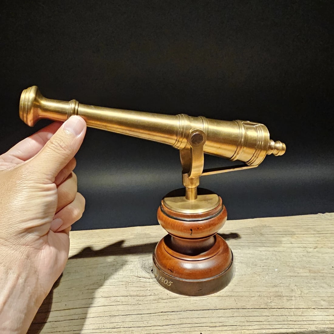 10" 1805 Brass Signal Cannon Model - 6