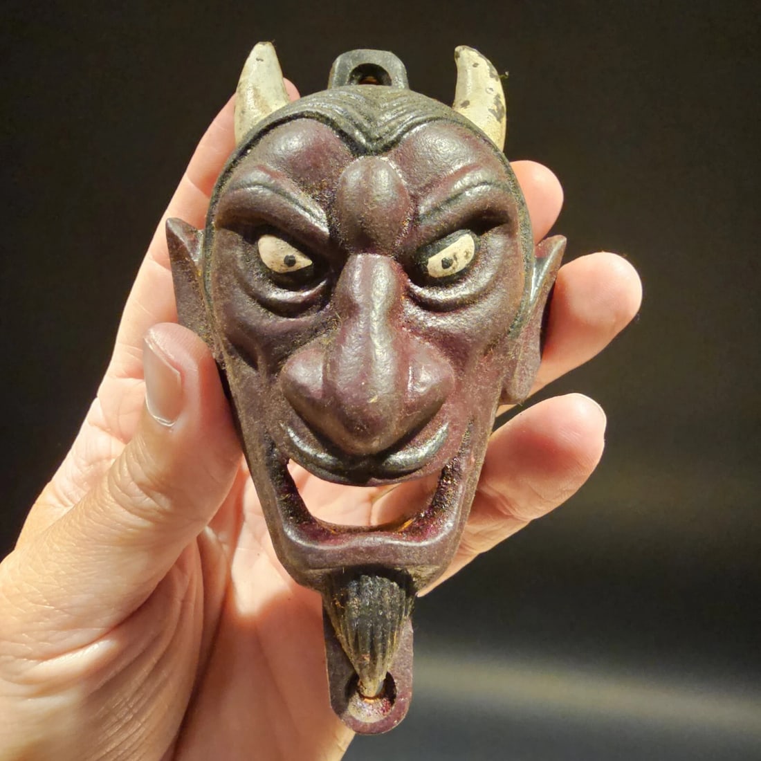 Cast Iron folk art Devil Wall mount Bottle Opener - 2