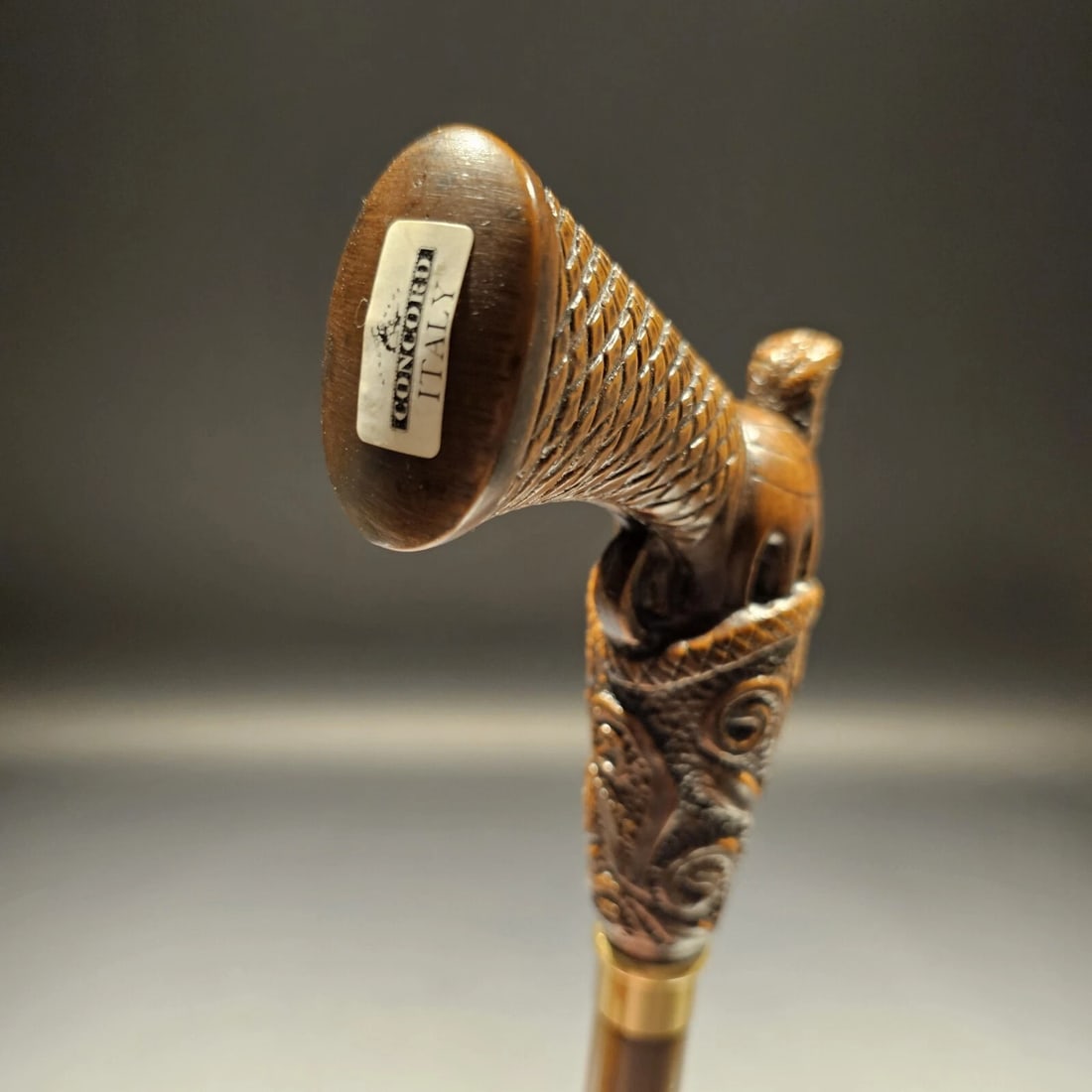 Wood Walking Cane With Gun Handle - 10