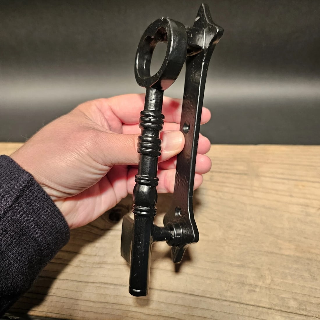 Black Cast Iron Key Door Knocker - 11