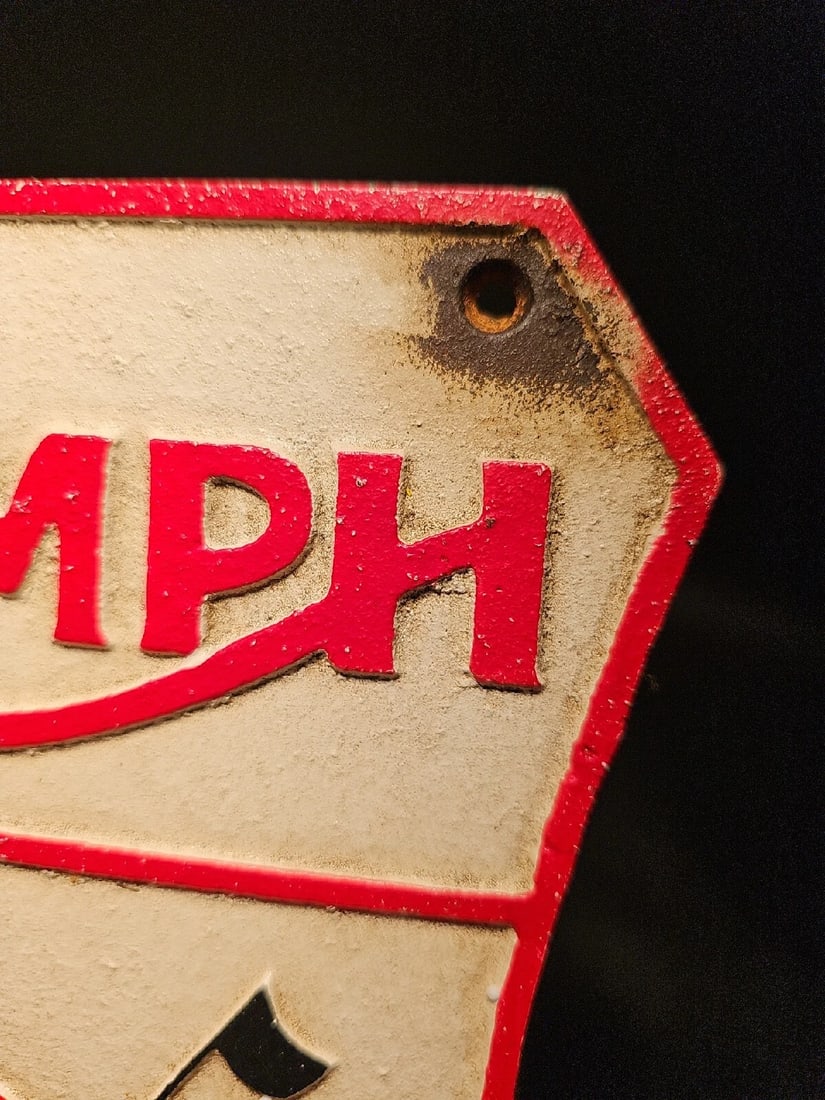 Cast Iron Triumph Shell Gas Oil Sign Plaque - 12