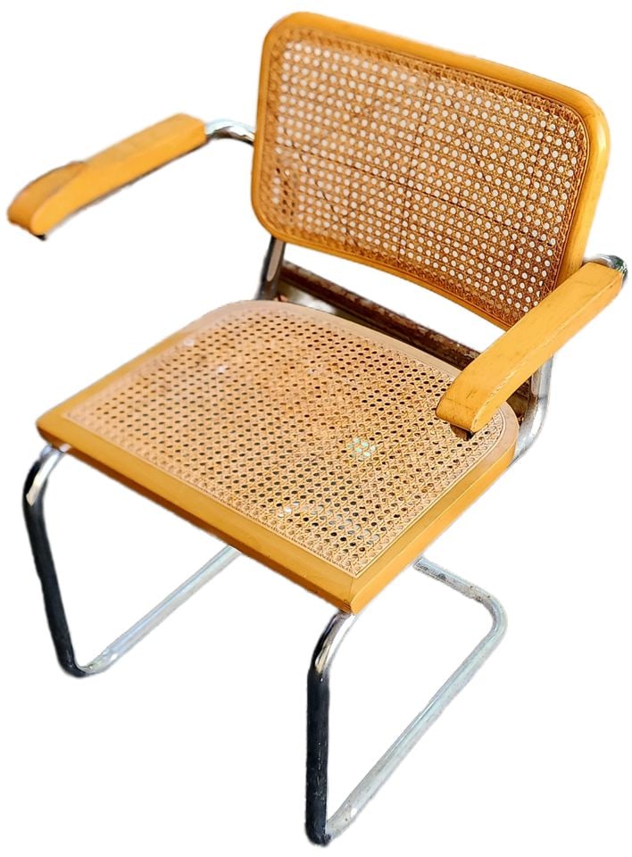 Pair of Mid-Century Cesca Italian Side Chairs by Marcel Breuer. Original designed 1928 as at MoMa.: Title: Pair of Mid-Century Cesca Italian Side Chairs by Marcel Breuer. Original designed 1928 as at MoMa. Description: Pair of Mid-Century Cesca Italian Side Chairs by Marcel Breuer. Original