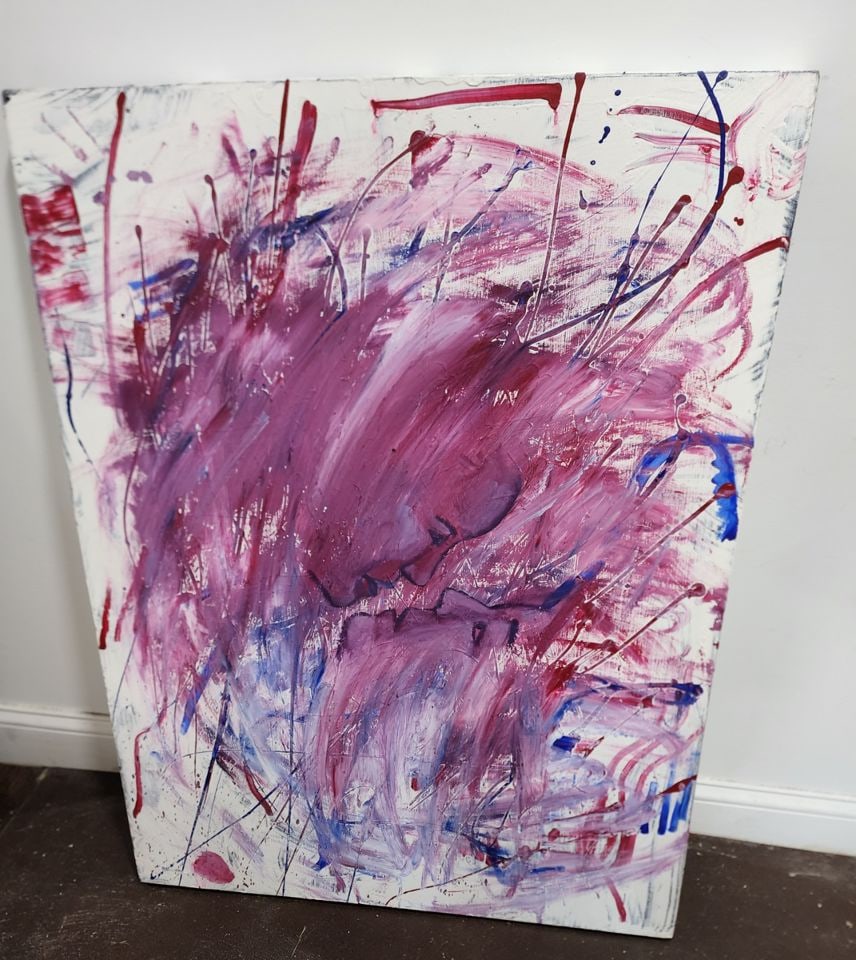 Compelling postmodern expressionist oil painting: Title: Compelling postmodern expressionist oil painting Description: Compelling postmodern expressionist oil painting Please note that this lot has a confidential reserve. When you leave a bid in