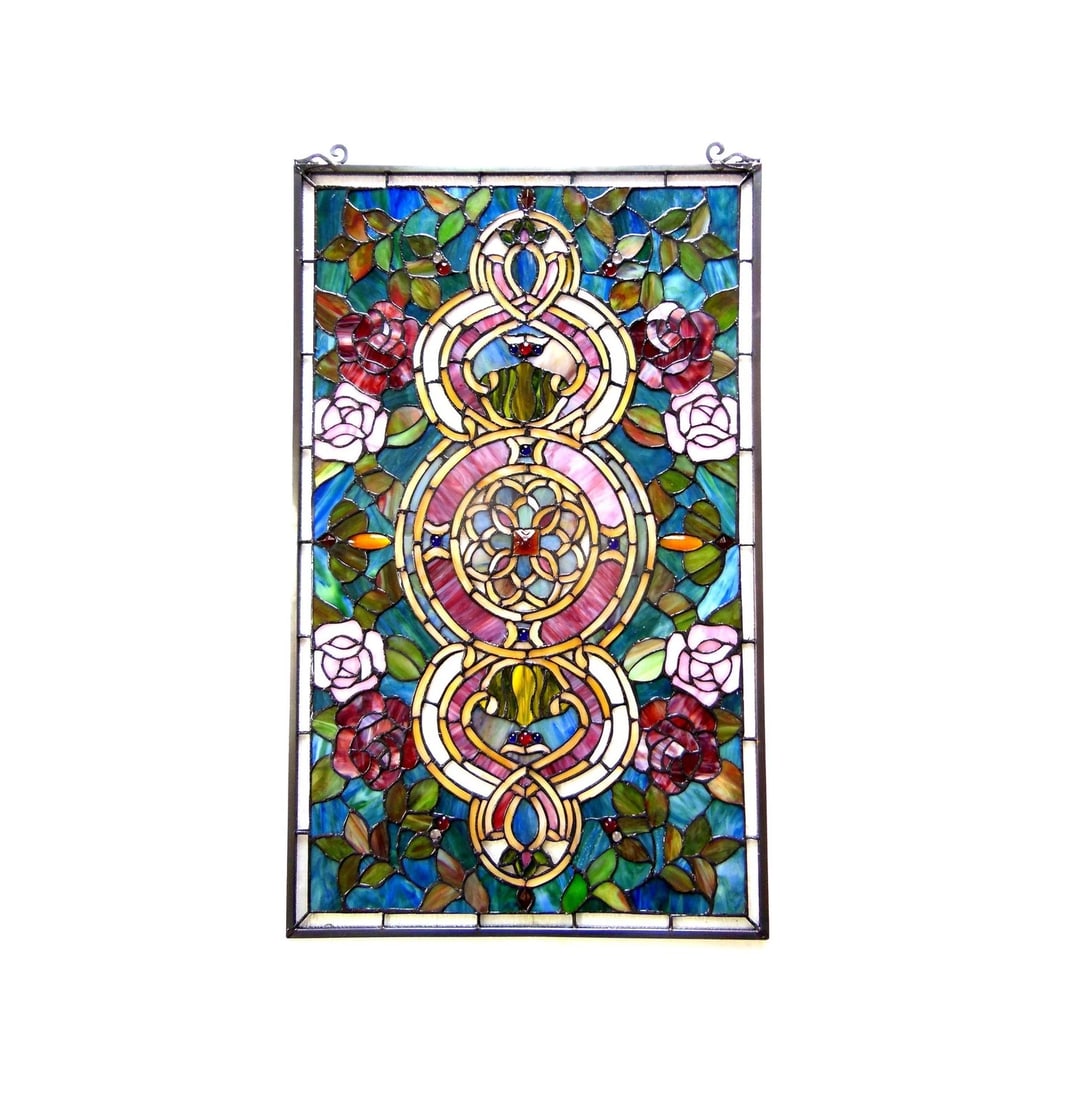 32" Stained Glass Window Hanging Panel Suncatcher - 7