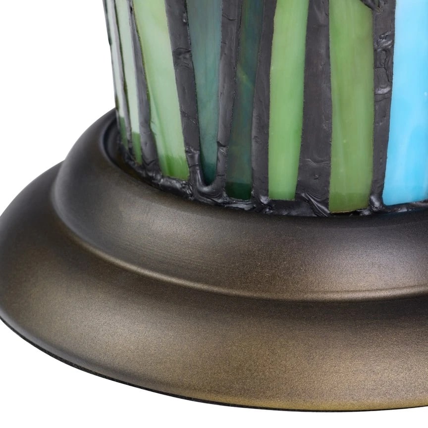 13.5"H Stained Glass Iris Up Light Table Lamp - 11