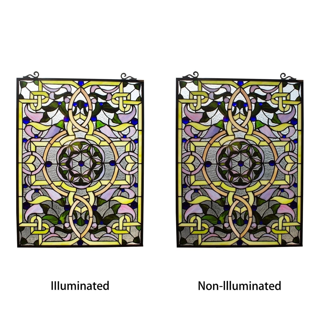 25" Stained Glass Window Hanging Panel Suncatcher - 4