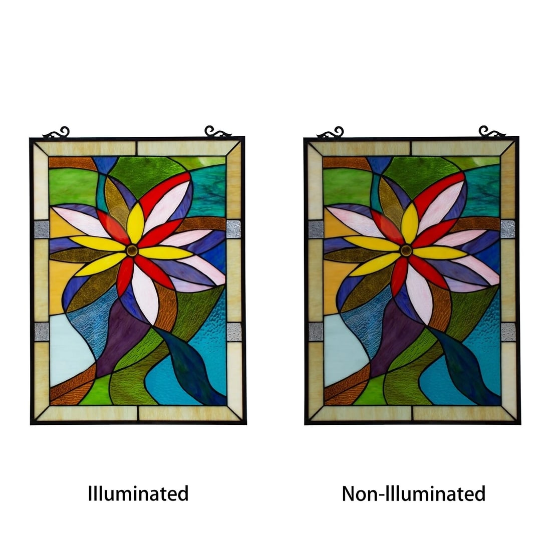 25" Stained Glass Window Hanging Panel - 3