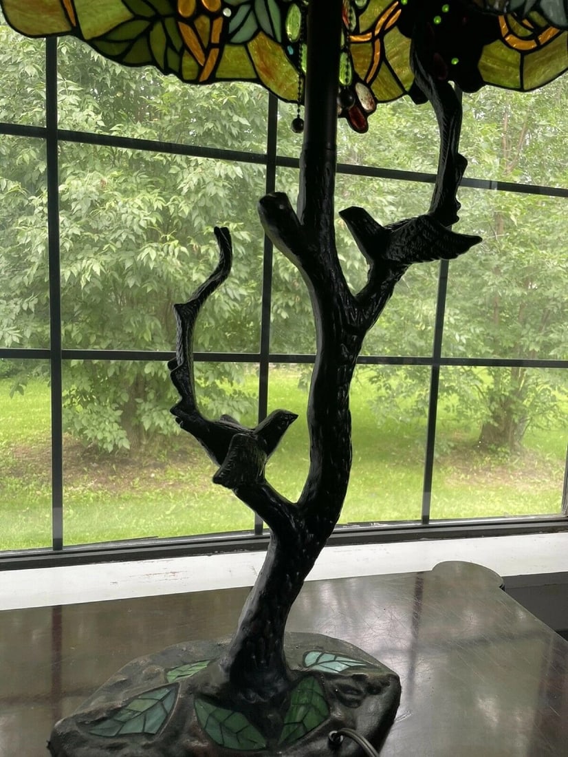 32.5" Stained Glass Grapes Table Lamp - 6