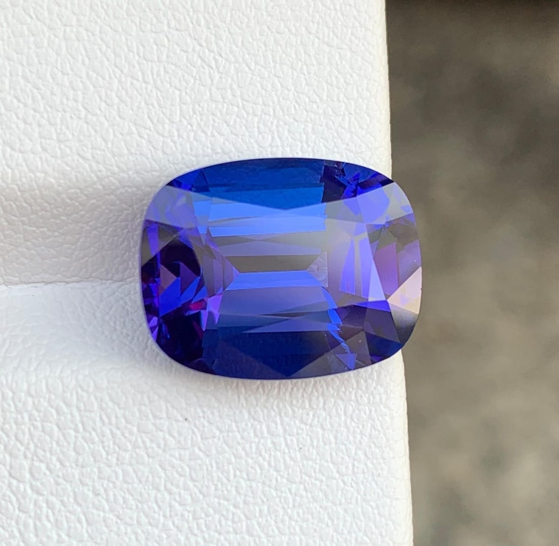 Natural AAA Tanzanite Loose Gemstone: 10.57 Carat Cushion Shape For Making Jewelry - 4