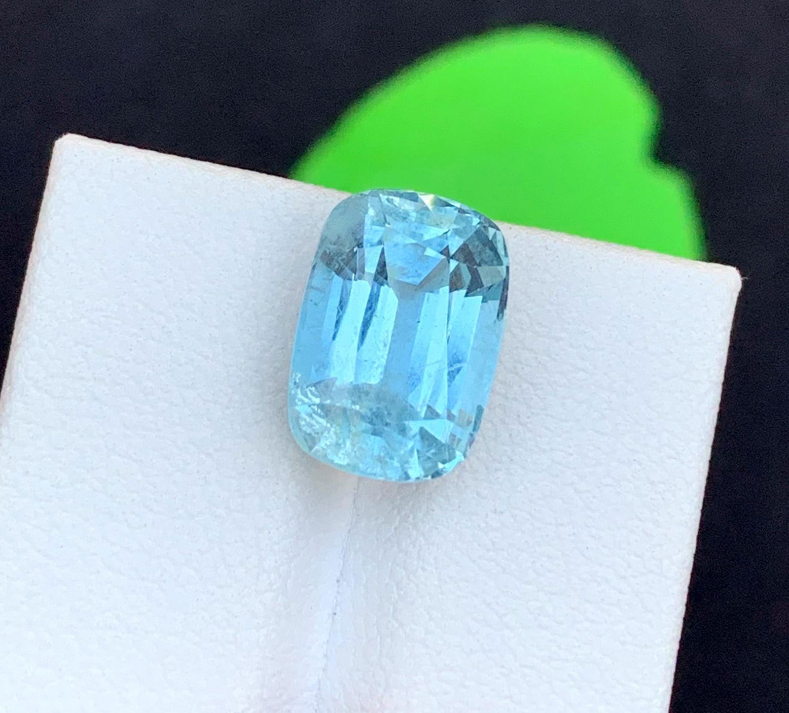Natural Aquamarine Gemstone: 6.5 Carat Cushion Cut, March Birthstone - 7