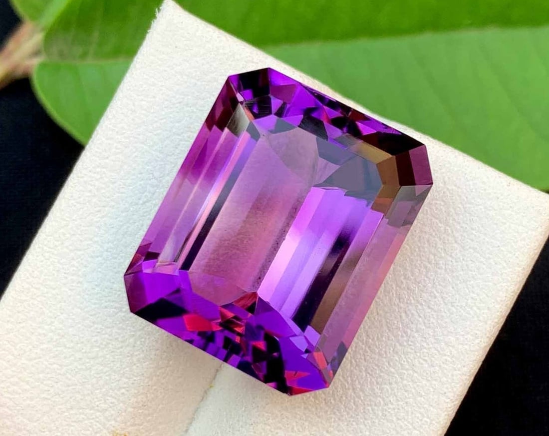 Emerald Cut Amethyst Gemstone: Natural February Birthstone, 23.05 Carats (1 of 7)