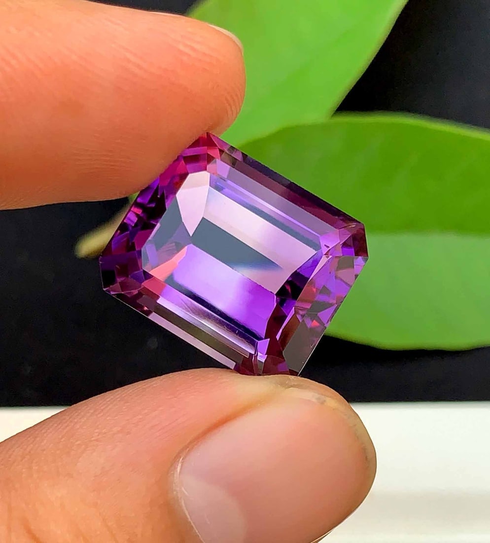 Emerald Cut Amethyst Gemstone: Natural February Birthstone, 23.05 Carats - 5