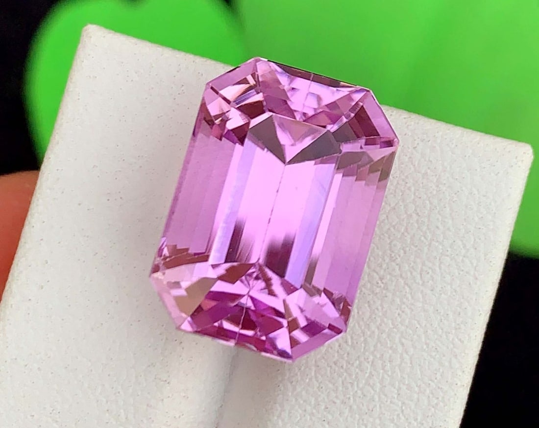Pink Kunzite Gemstone: 26.80 Carat Faceted Emerald Cut, November Birthstone (1 of 11)