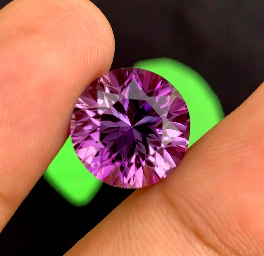 Natural Amethyst Gemstone: 12.36 Carat, Round Fancy Cut, February Birthstone - 4