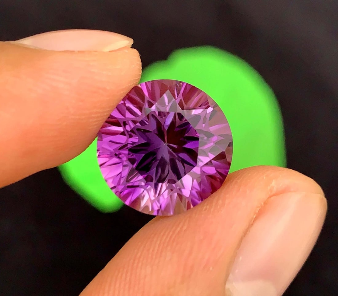 Natural Amethyst Gemstone: 12.36 Carat, Round Fancy Cut, February Birthstone - 5