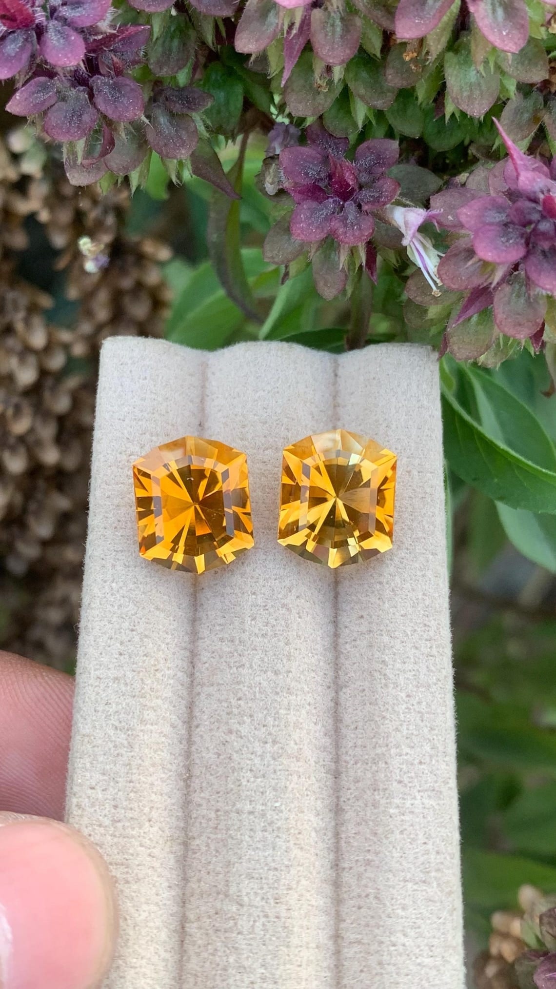 Fancy Cut Citrine Gemstone Pair: Brownish Orange, 10.40 Carat: Title: Fancy Cut Citrine Gemstone Pair: Brownish Orange, 10.40 Carat Description: " Supplies for making crafts Materials: Gemstone: Citrine Carat weight: 10.40 Metaphysical Properties: - Known as the