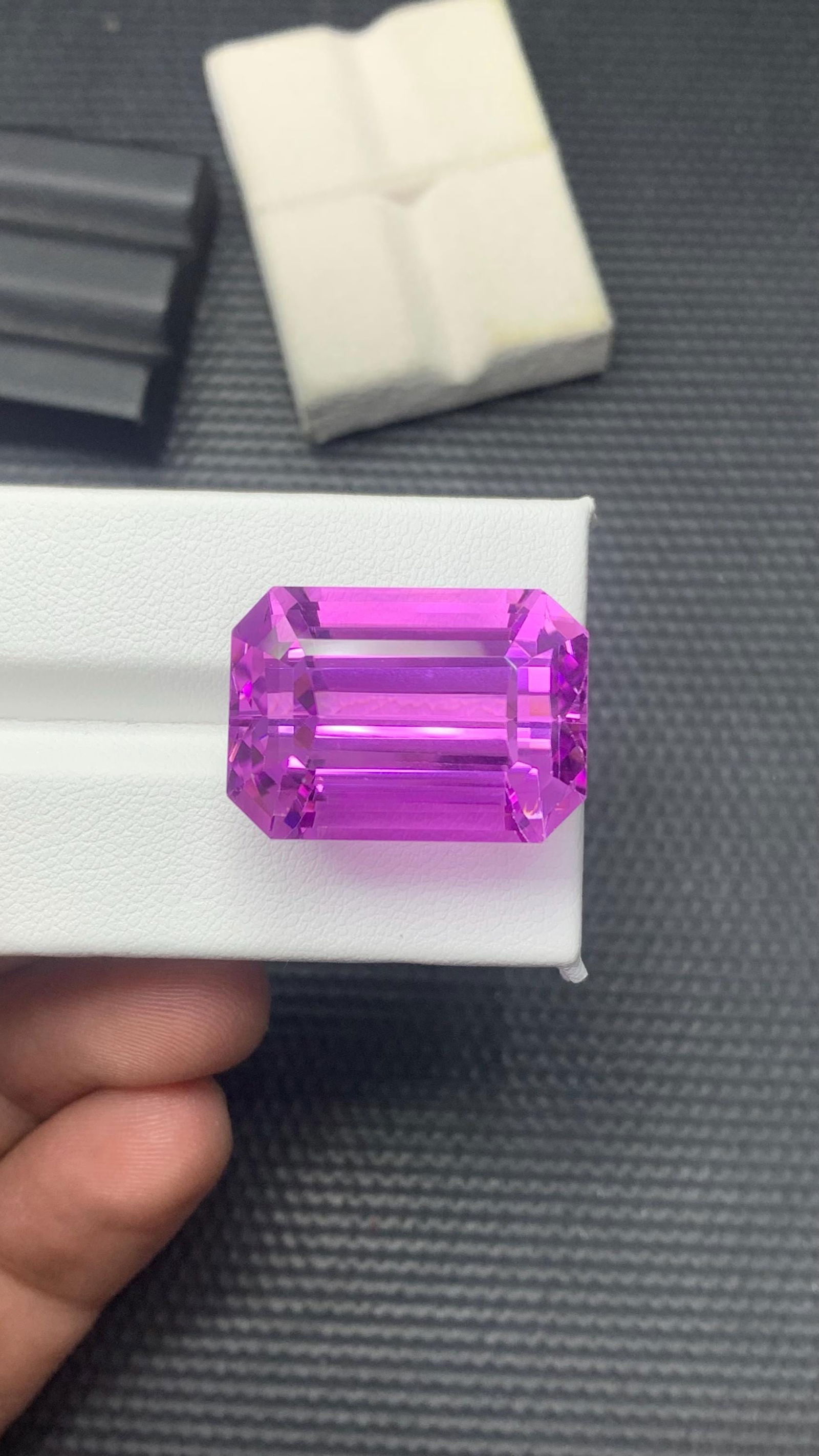 58.185 CT Intense Top Pink Kunzite Emerald Cut Gemstone From Rabbani Mine - 15