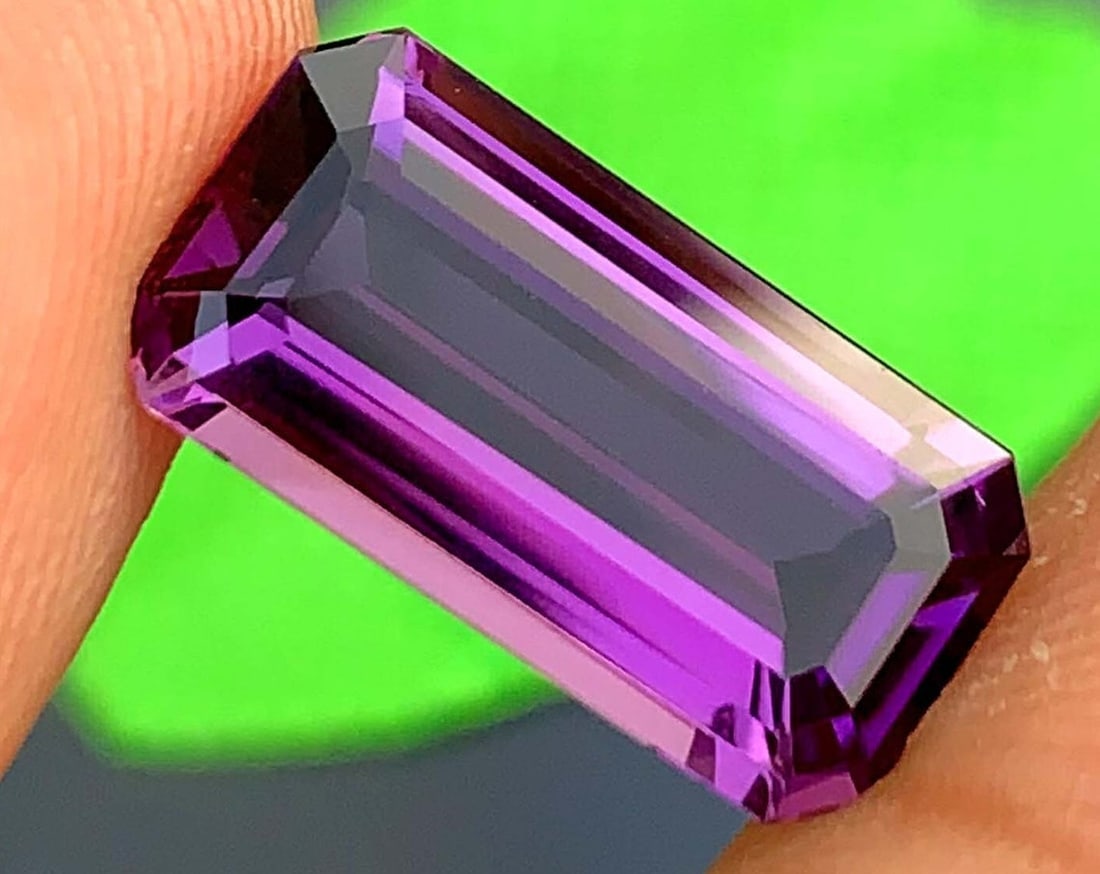 Emerald Cut Amethyst Gemstone: Natural February Birthstone, 6.00 Carats: Title: Emerald Cut Amethyst Gemstone: Natural February Birthstone, 6.00 Carats Description: Supplies for making crafts Materials: Gemstone: Amethyst Carat weight: 6.00 <b