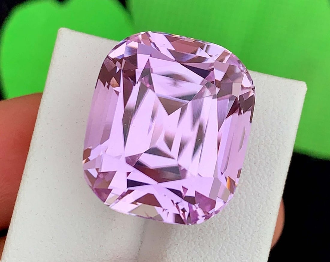 Pink Kunzite Gemstone: 52.40 Carat Faceted Cushion Cut, November Birthstone: Title: Pink Kunzite Gemstone: 52.40 Carat Faceted Cushion Cut, November BirthstoneDescription: Supplies for making crafts Materials: Gemstone: Kunzite Carat weight: 52.40 