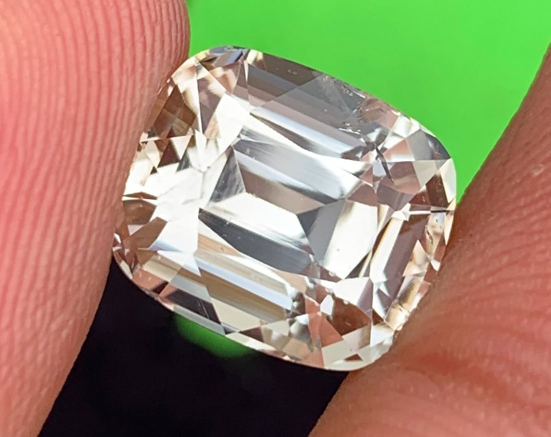 Natural Imperial Topaz Gemstone: 10.79 Carat Golden Yellow Cushion Cut - 2