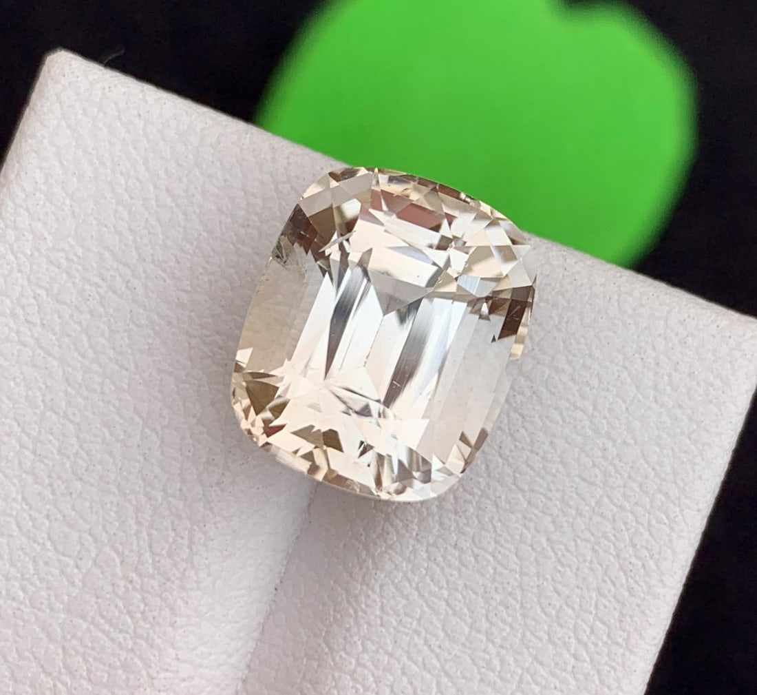 Natural Imperial Topaz Gemstone: 10.79 Carat Golden Yellow Cushion Cut - 3