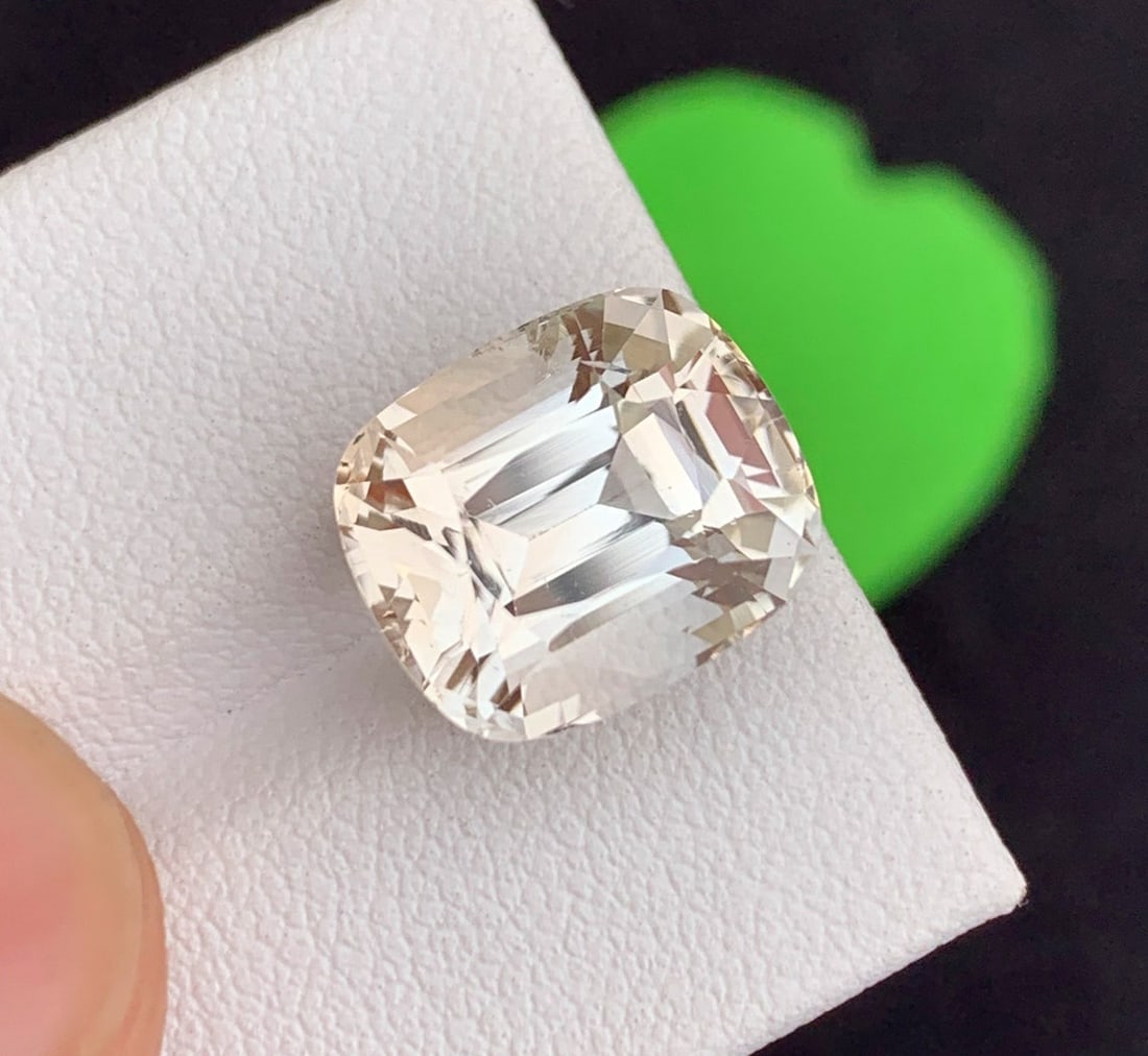 Natural Imperial Topaz Gemstone: 10.79 Carat Golden Yellow Cushion Cut - 5