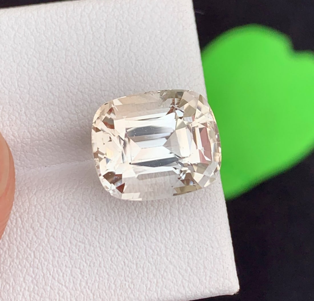 Natural Imperial Topaz Gemstone: 10.79 Carat Golden Yellow Cushion Cut - 6