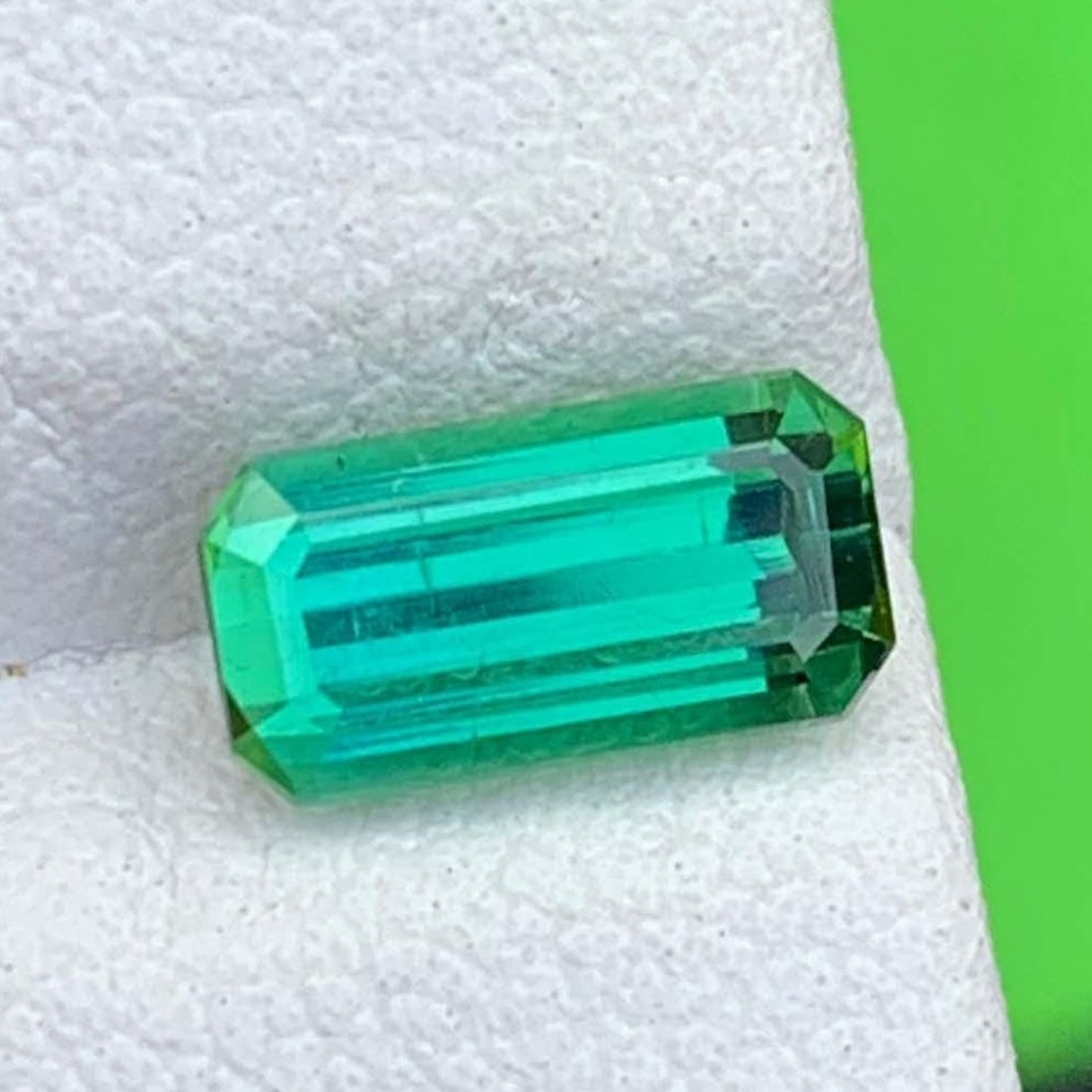 Blue Green Tourmaline Gemstone: Emerald Cut, October Birthstone (1.16 CT) - 2